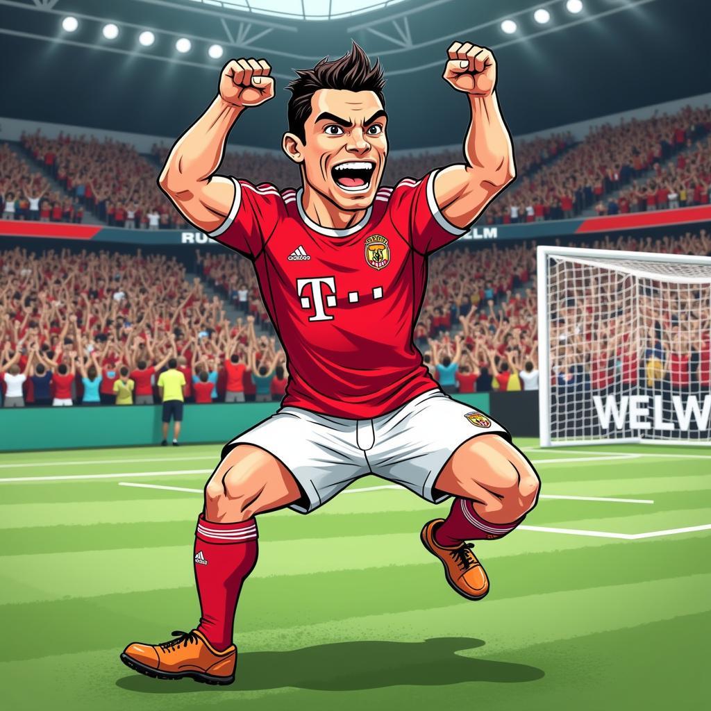 Cristiano Ronaldo Goal Celebration Cartoon