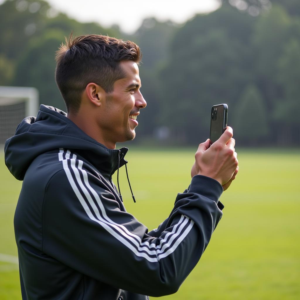 Ronaldo on social media - Sharing football photos