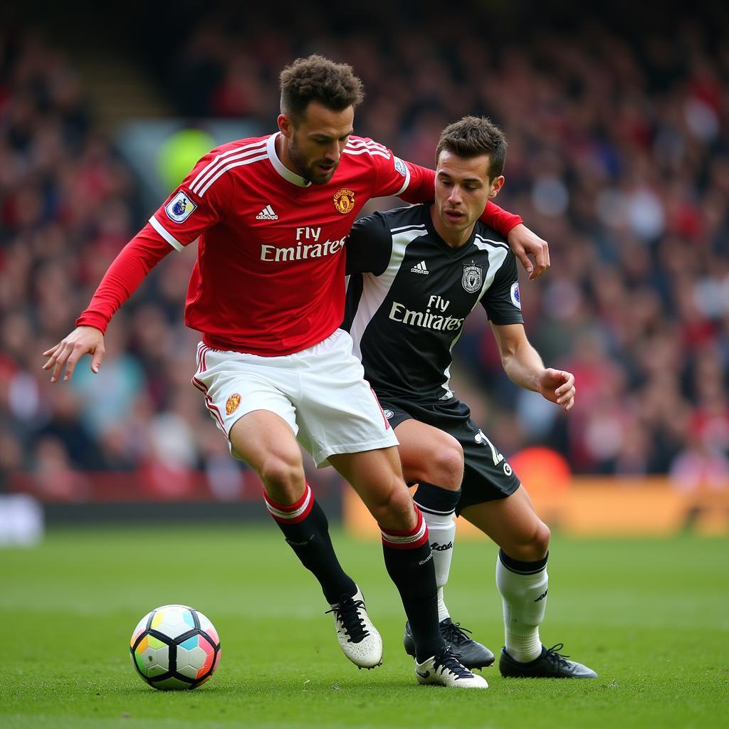 Roy Keane tackling Alfie Haaland at Old Trafford