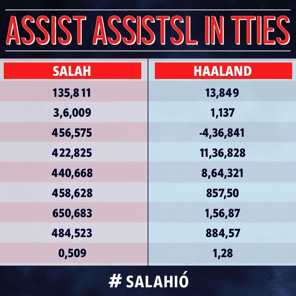 Salah and Haaland assist comparison