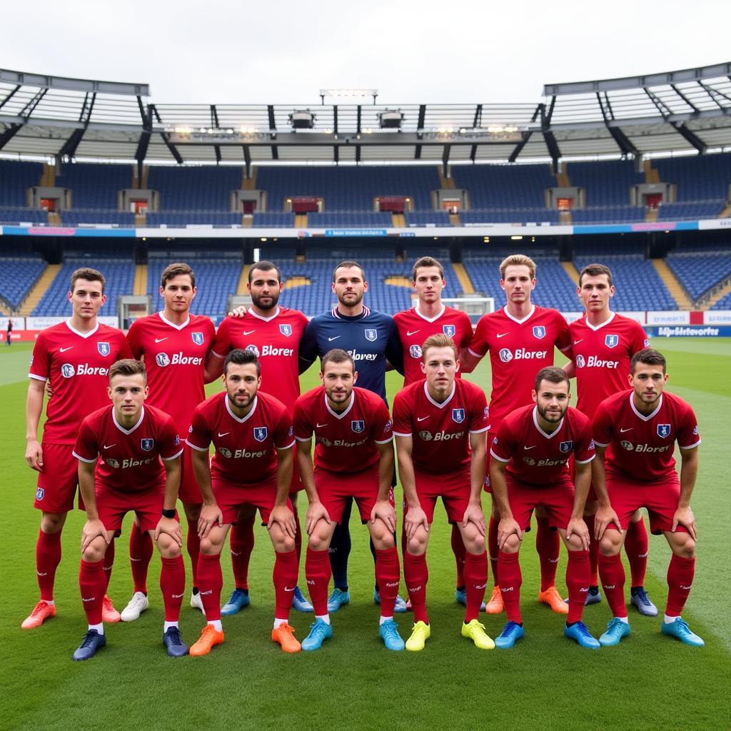 SC Heerenveen squad lined up before a match