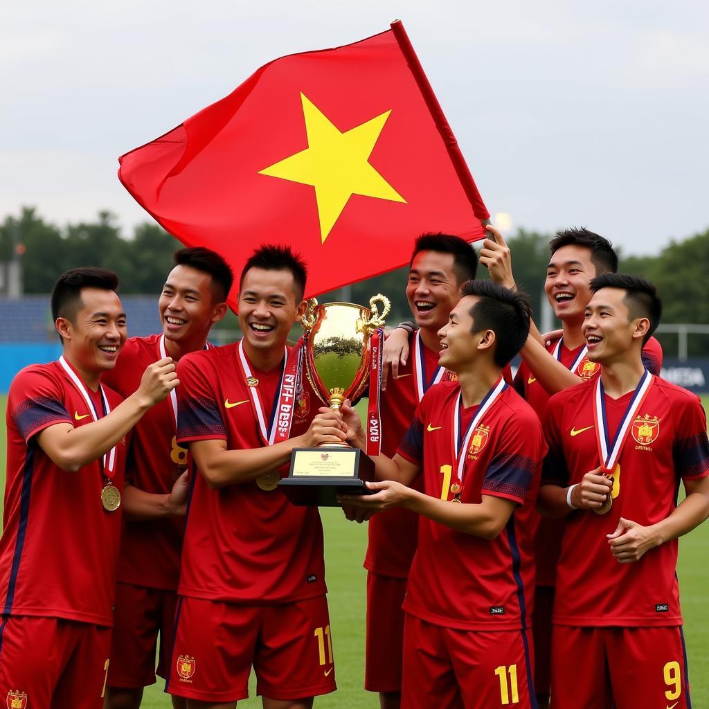 Vietnam Football Team Winning Gold Medal