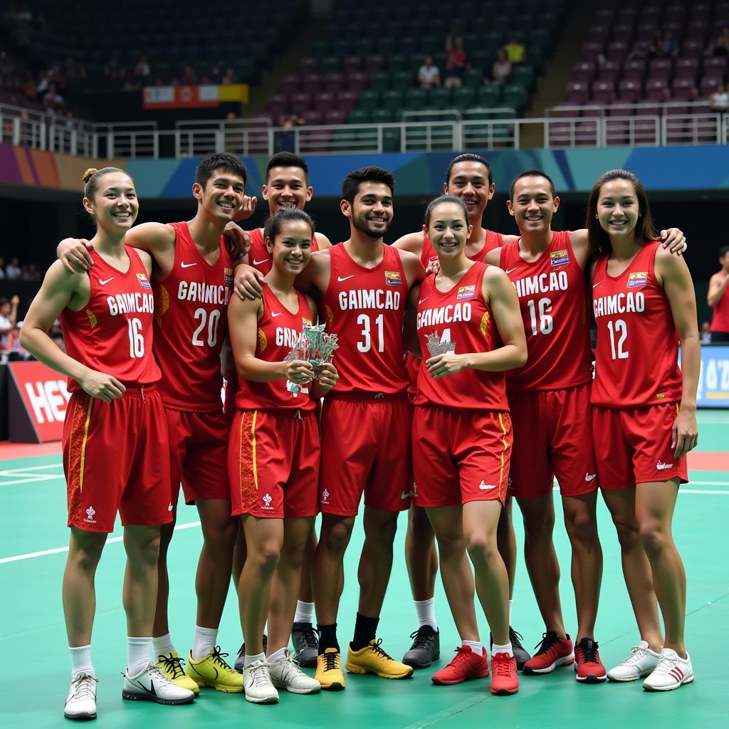 Winning Team Celebrating in SEA Games 30