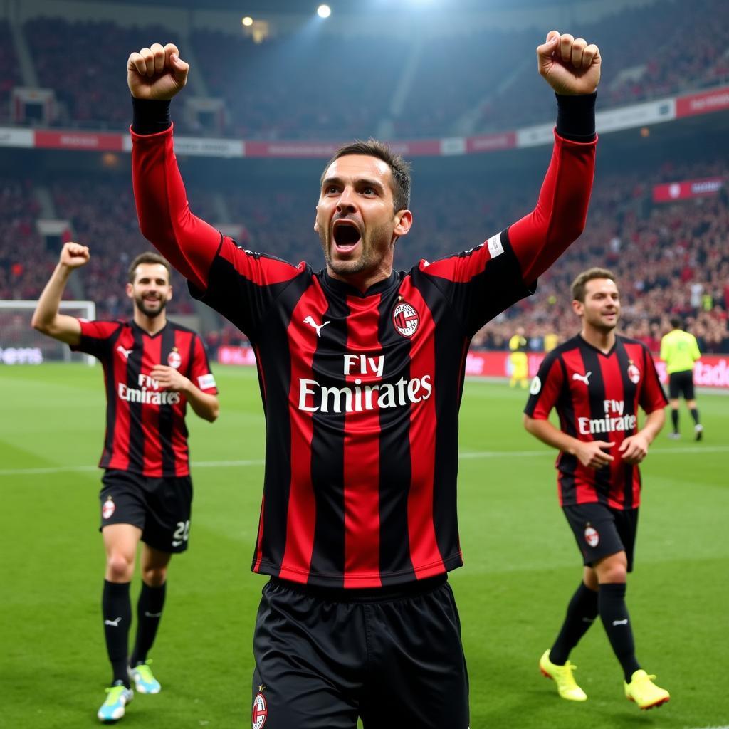 Shevchenko Celebrating with AC Milan Teammates