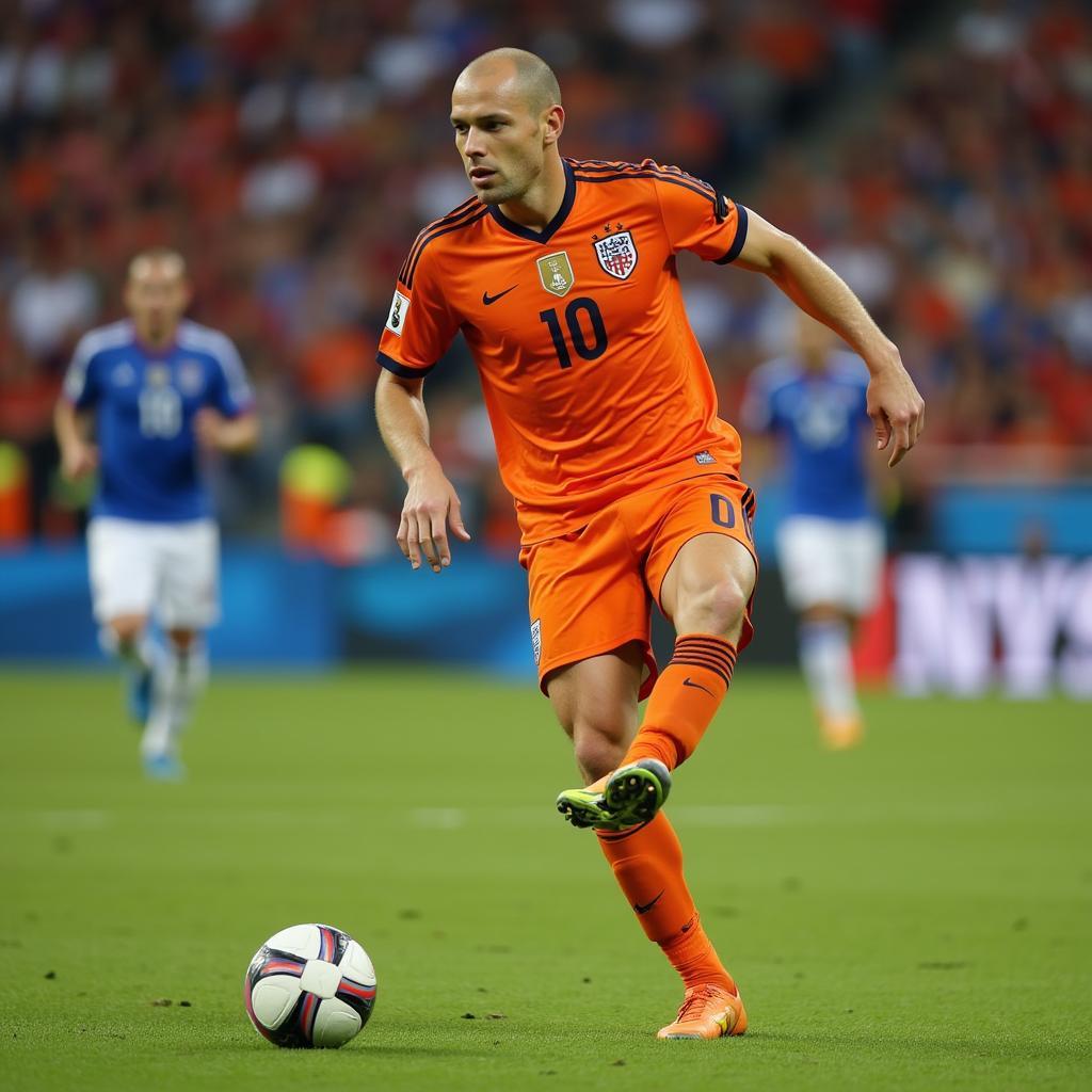 Sneijder Taking a Free Kick at the World Cup