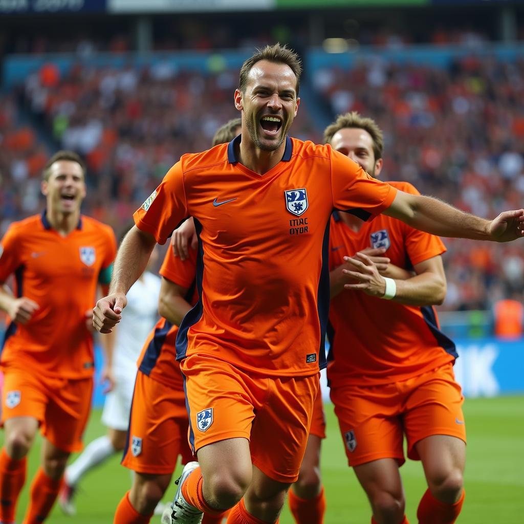 Sneijder Scoring a Crucial Goal in the 2010 World Cup