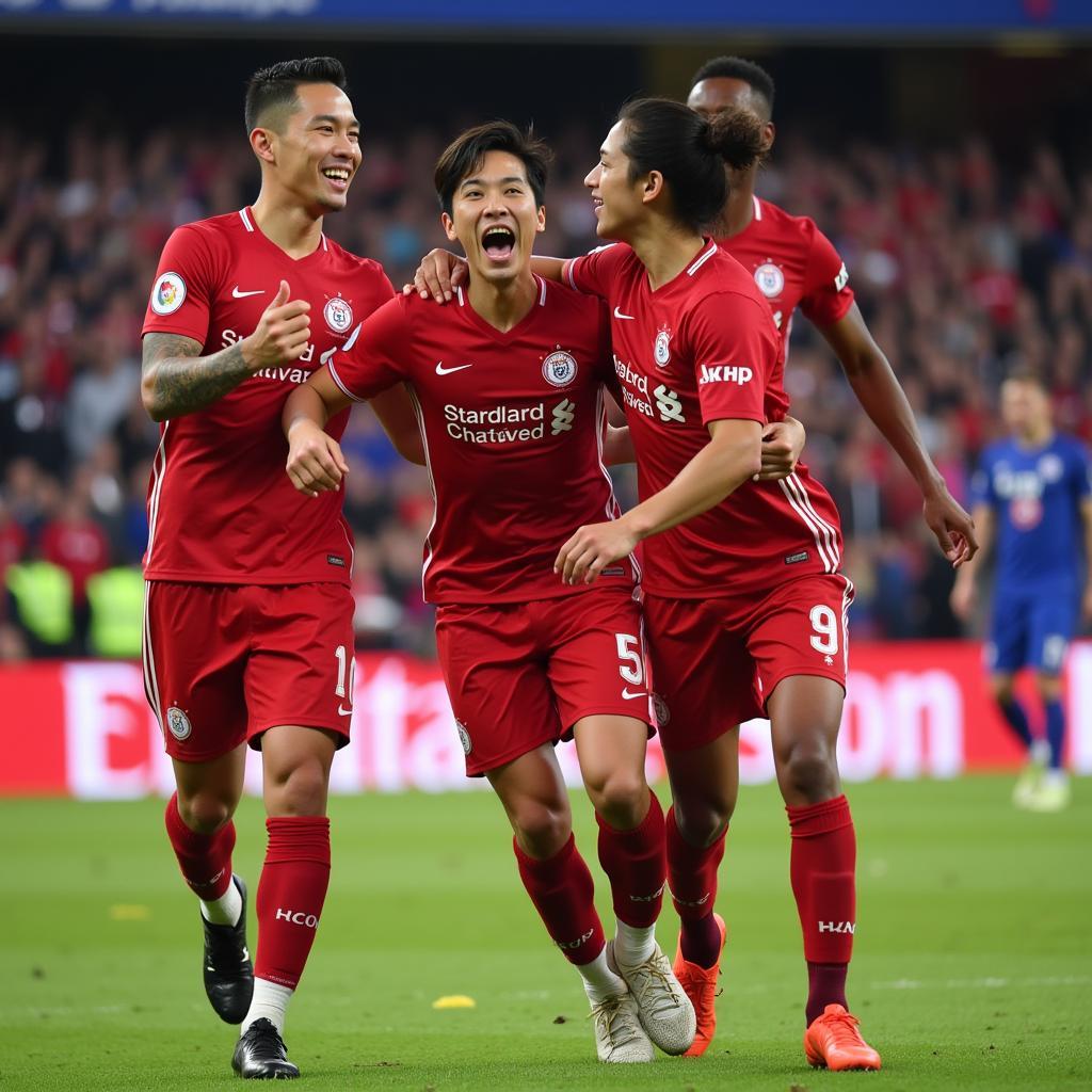 Son Heung-min celebrating a goal