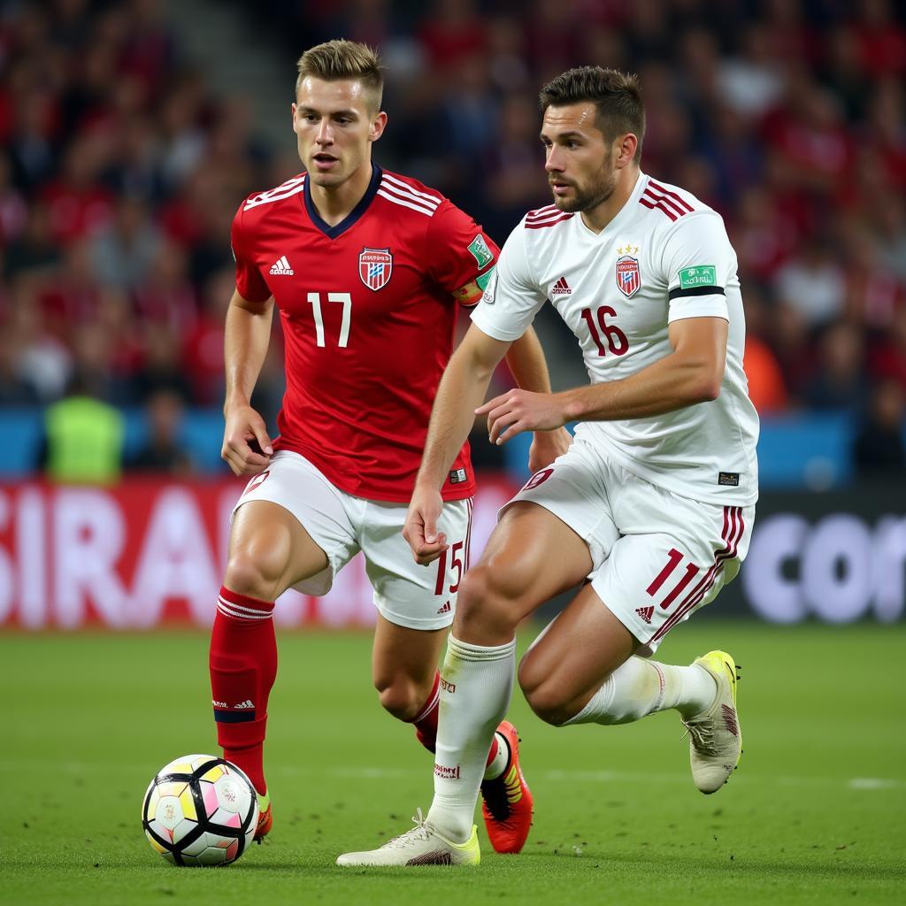 Sorloth and Haaland playing for Norway