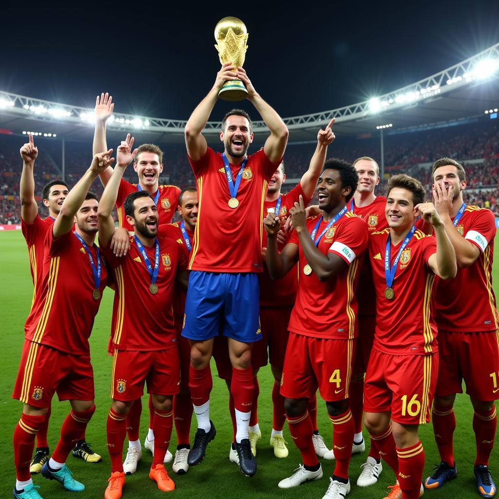 Spain Celebrating Their 2012 World Cup Victory