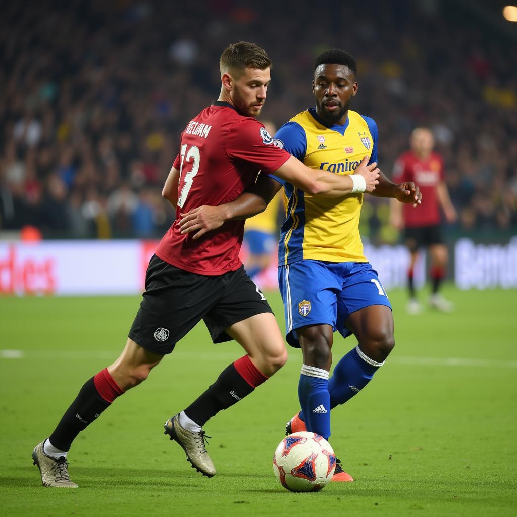 Substitute Player Making Physical Contact with Opponent Before Entering Field