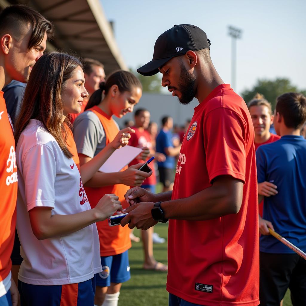 A sun player interacting with fans, demonstrating their positive influence