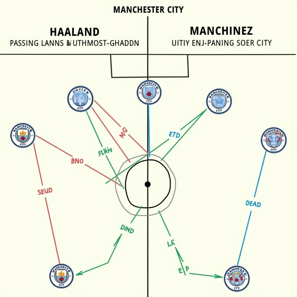 Tactical depiction of Haaland vs Martinez