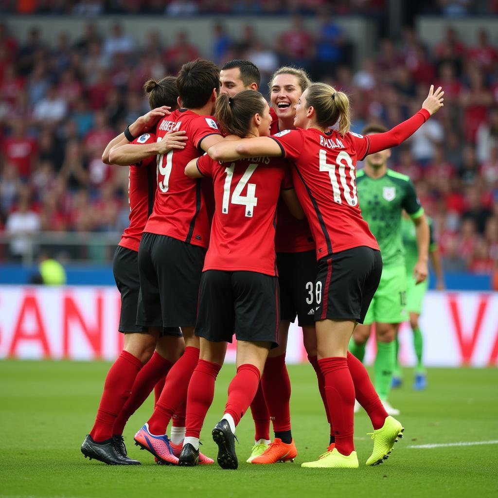 Football Team Celebrating an International Goal