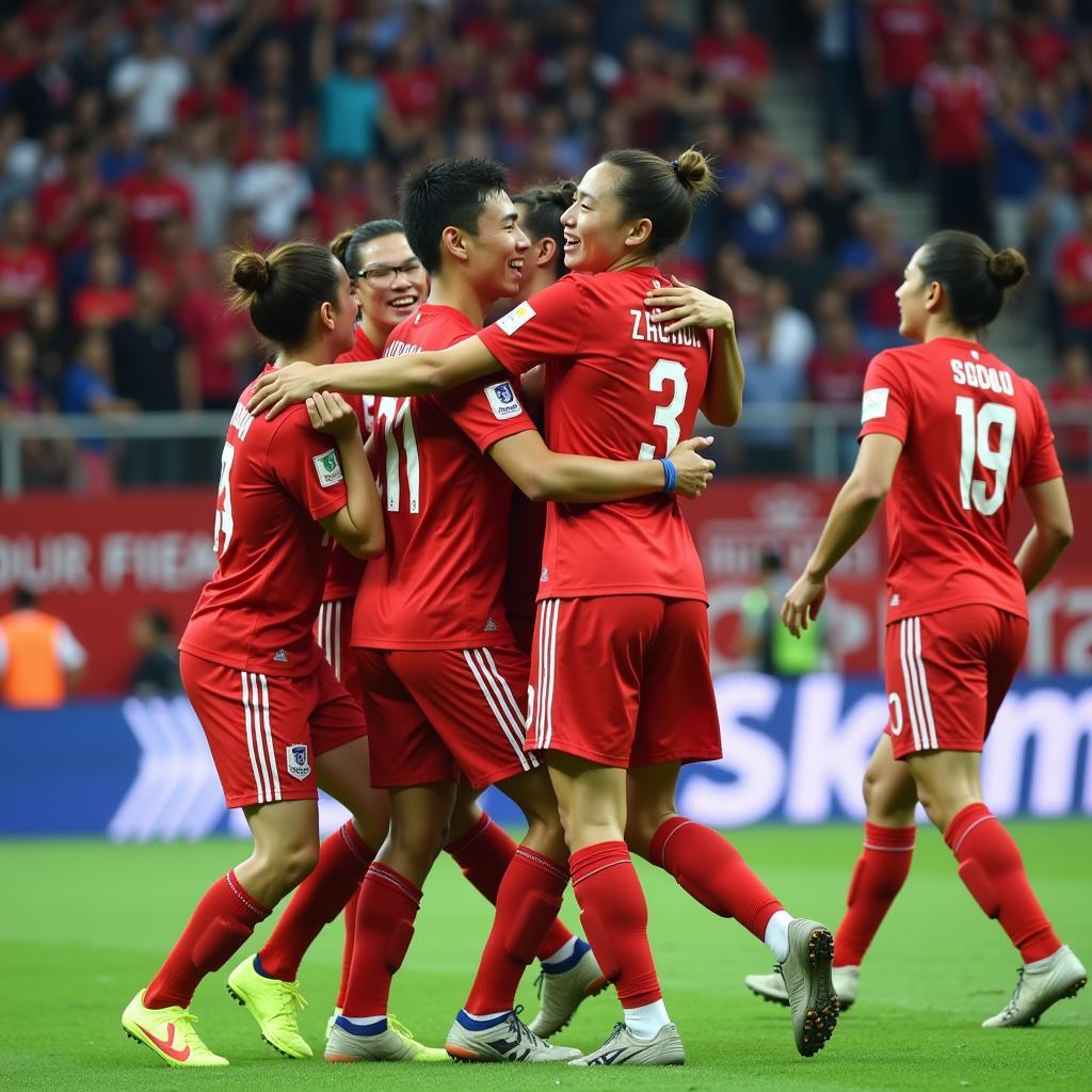 Thai National Team Celebrates a Goal