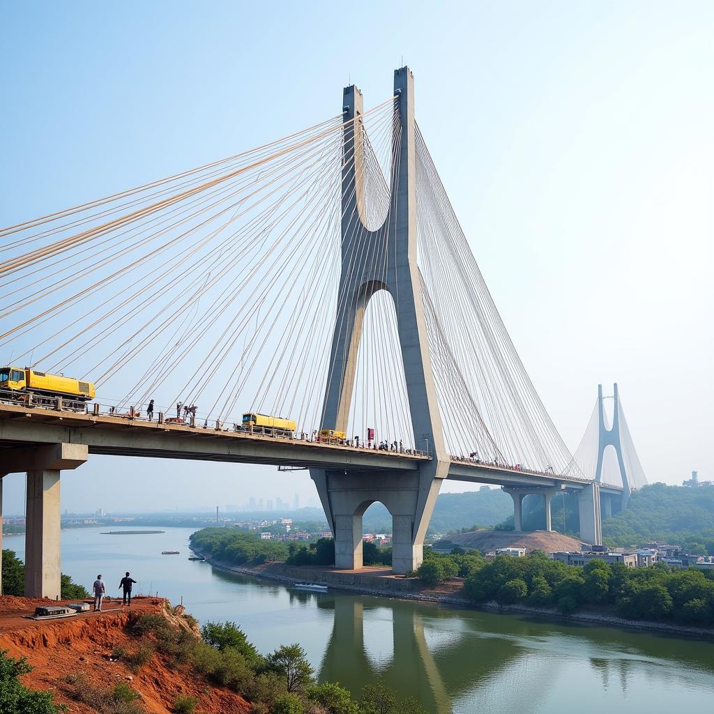 Construction of Thủ Thiêm 2 Cable-Stayed Bridge