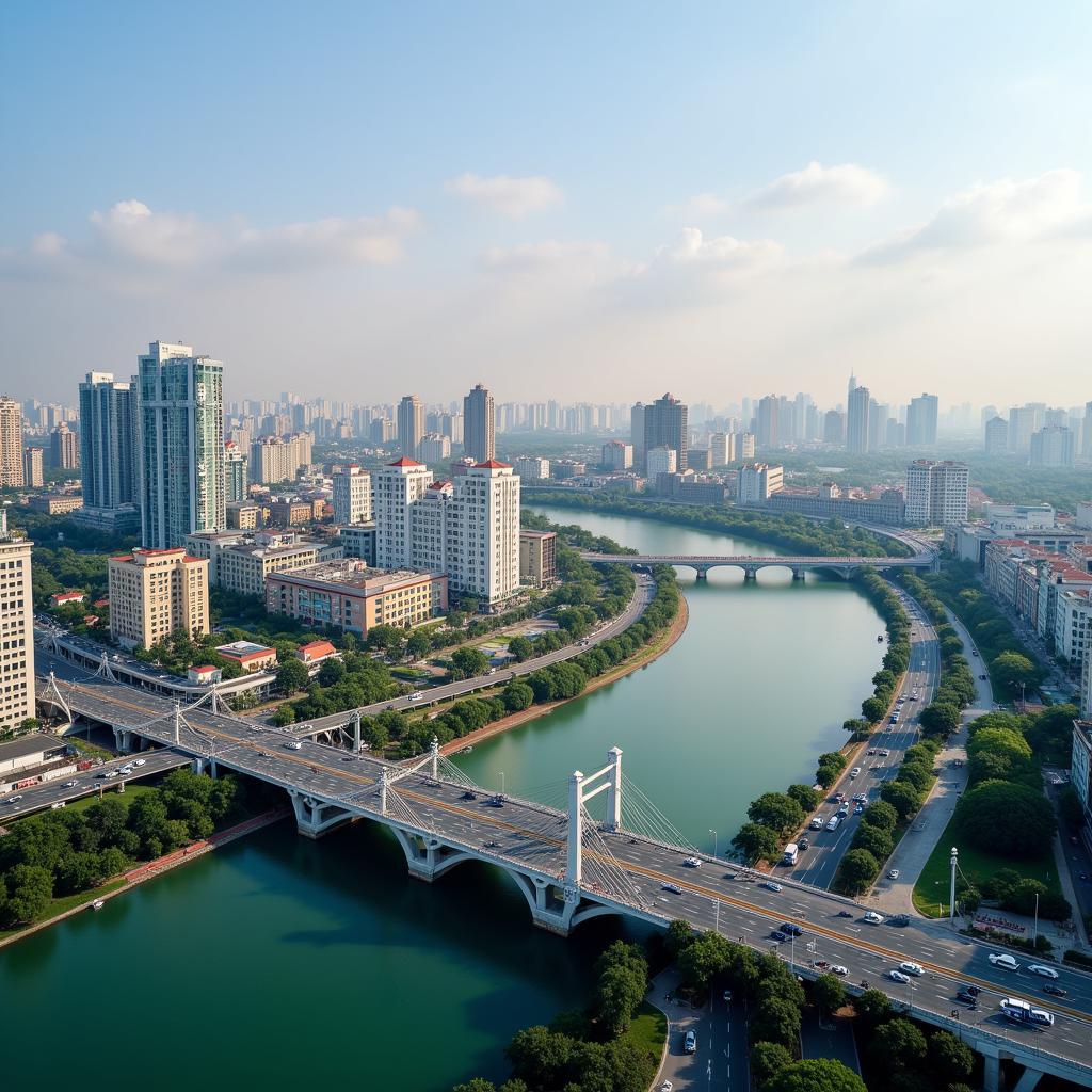 Thu Thiem Bridge connects District 1 and Thu Thiem new urban area, fostering economic growth and development.