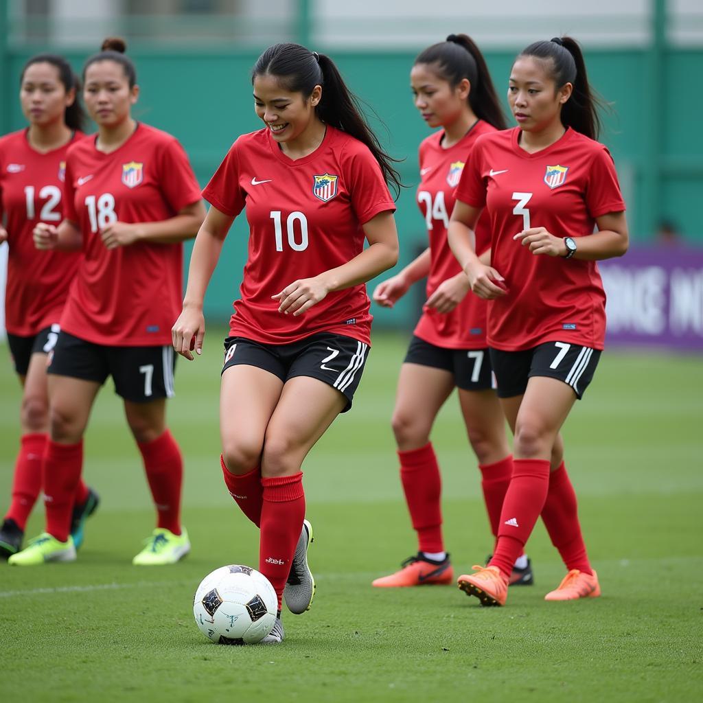 Transgender women playing football in Thailand