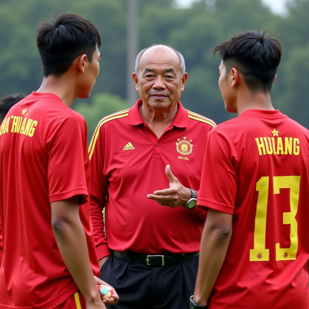 Trọng Hoàng mentoring U22 Vietnam players