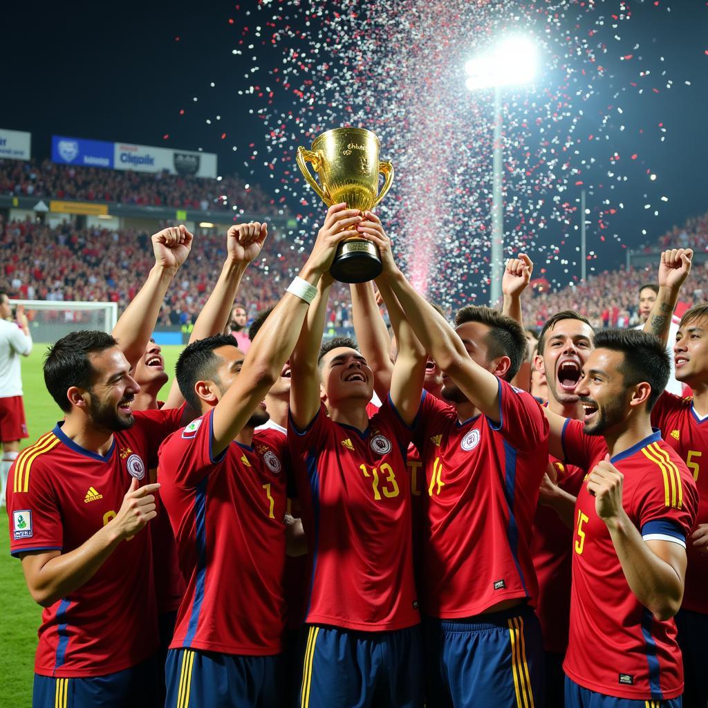 U22 Final Players Celebrating Victory