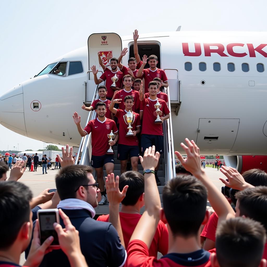 U22 Football Team Arriving at the Airport