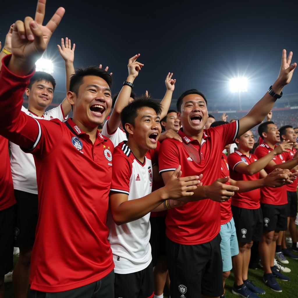 U23 Indonesia fans celebrating a goal