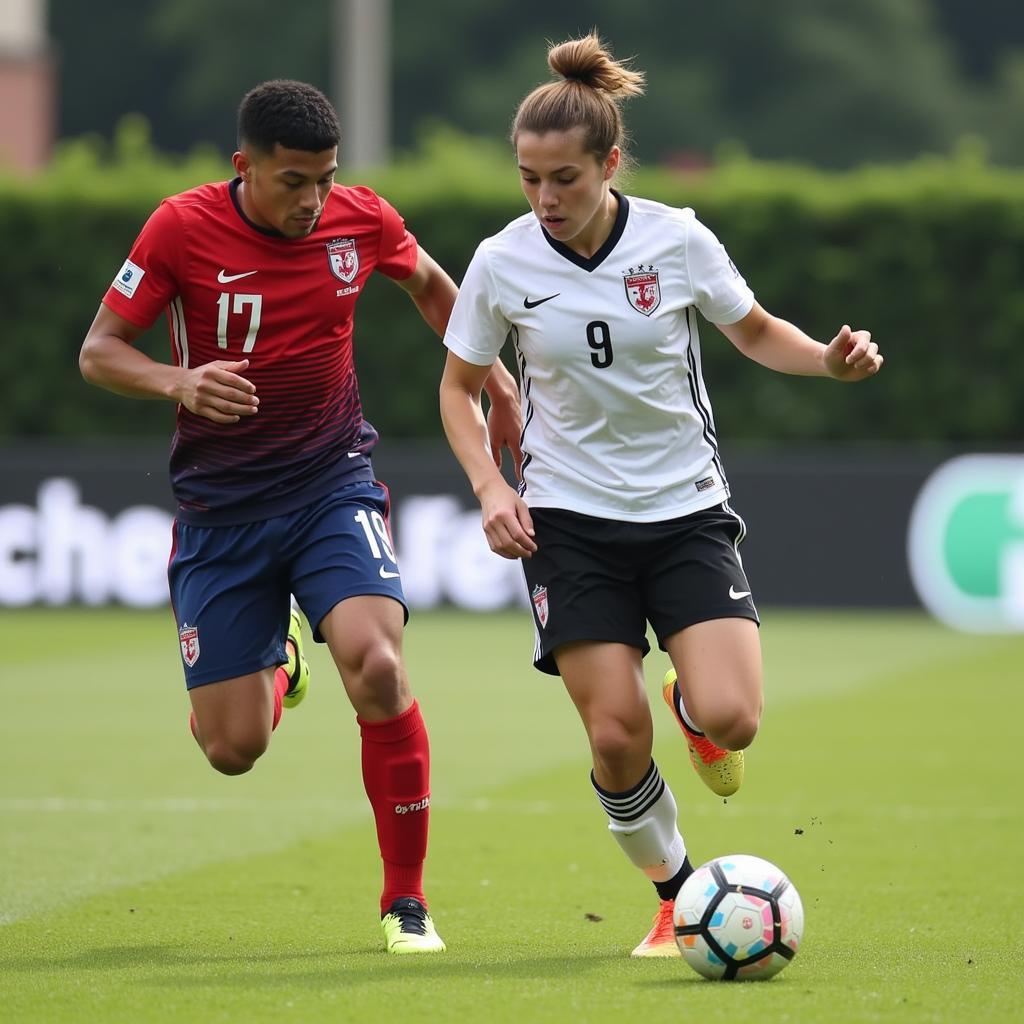 U23 Player Dribbling the Ball