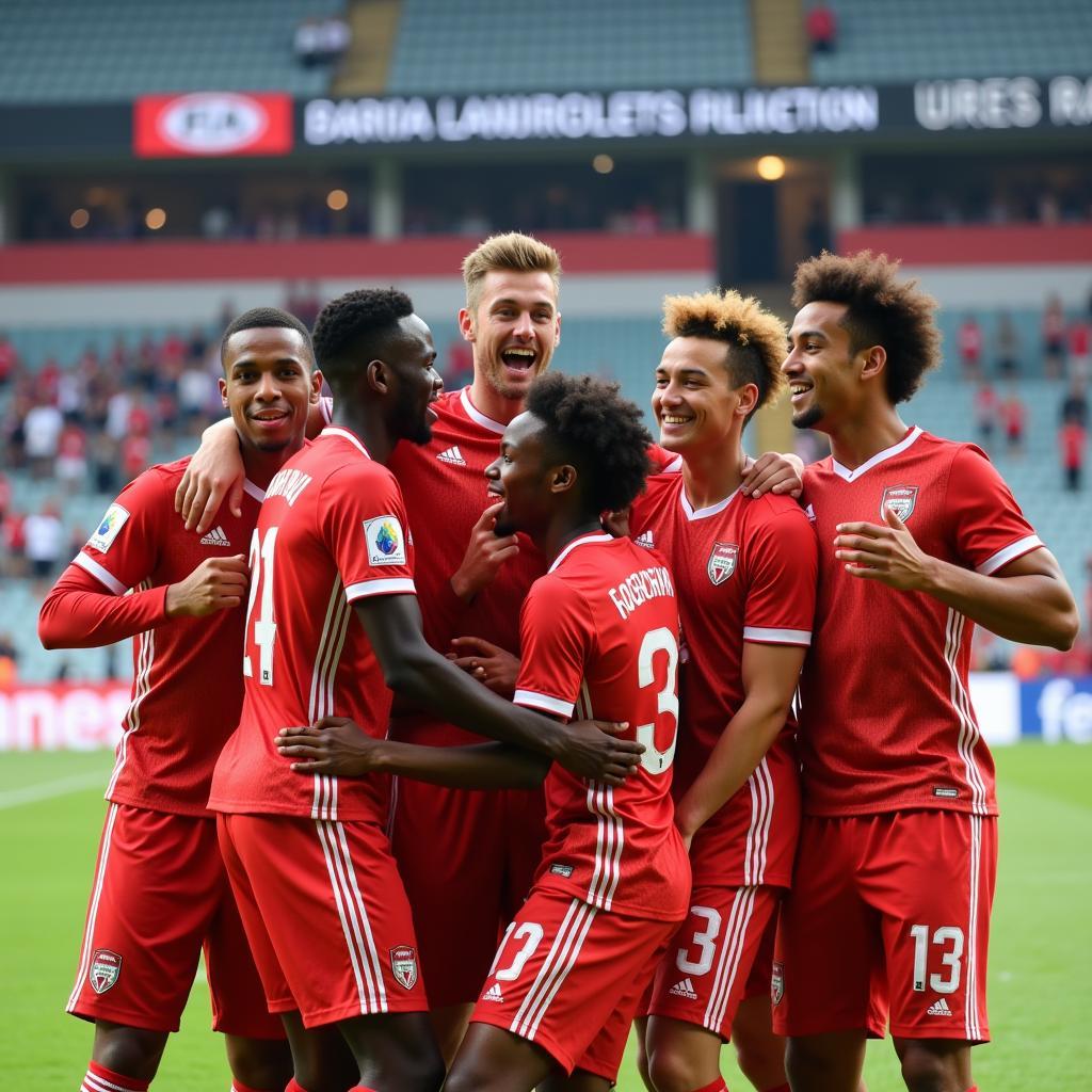 U23 Team Celebrating a Goal