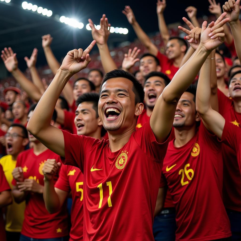 U23 Vietnam Fans Celebrating a Victory