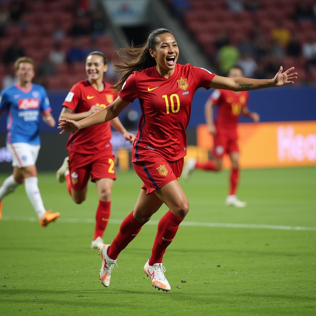 U23 Vietnam Forward Celebrating a Goal