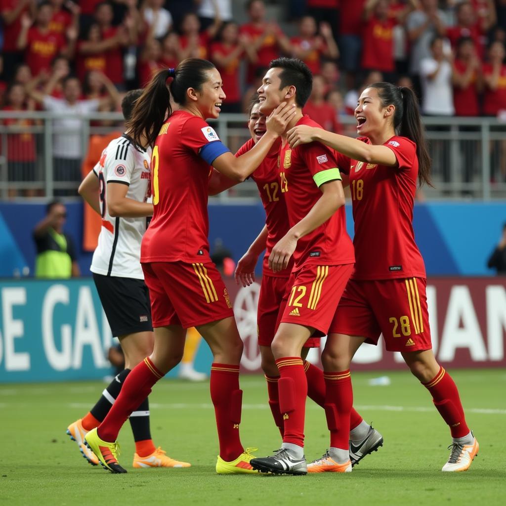 U23 Vietnam Team Celebrating a Goal at SEA Games