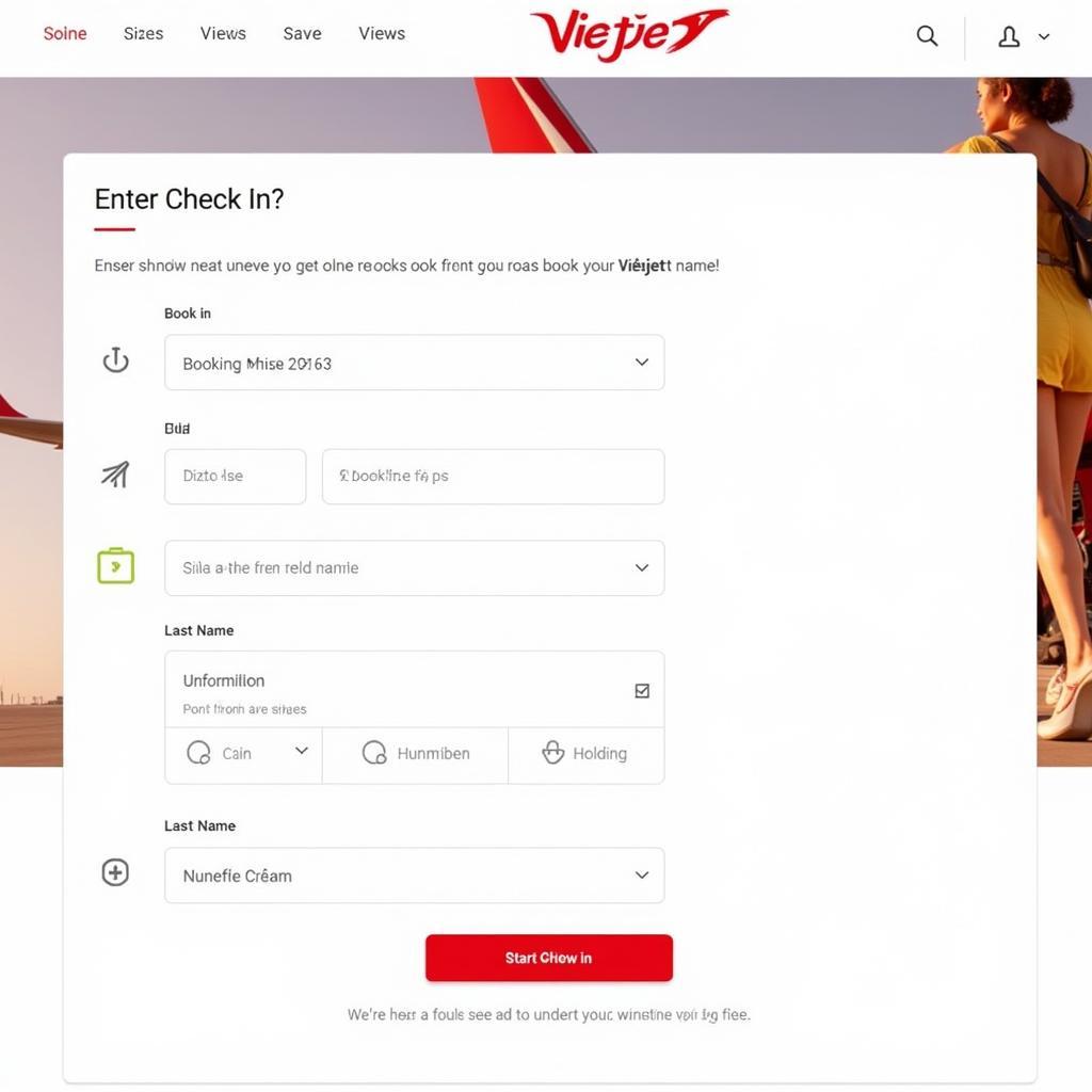 Vietjet Online Check-in Homepage