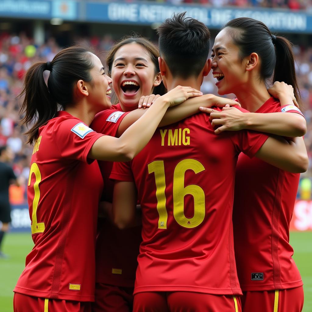 Vietnam National Team Celebrating a Victory