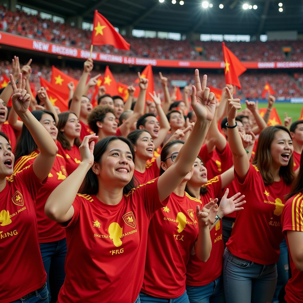 Vietnam U23 fans celebrating a victory