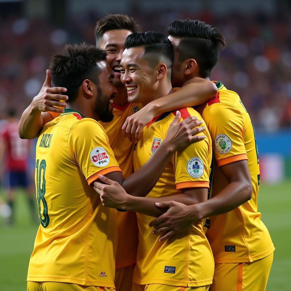 Vietnam U23 Players Celebrating a Goal