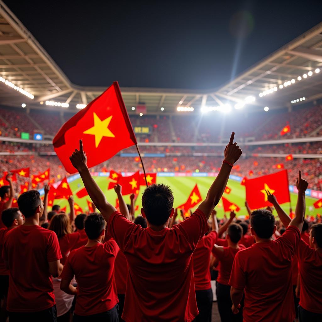 Vietnamese Football Fans Celebrating a Victory