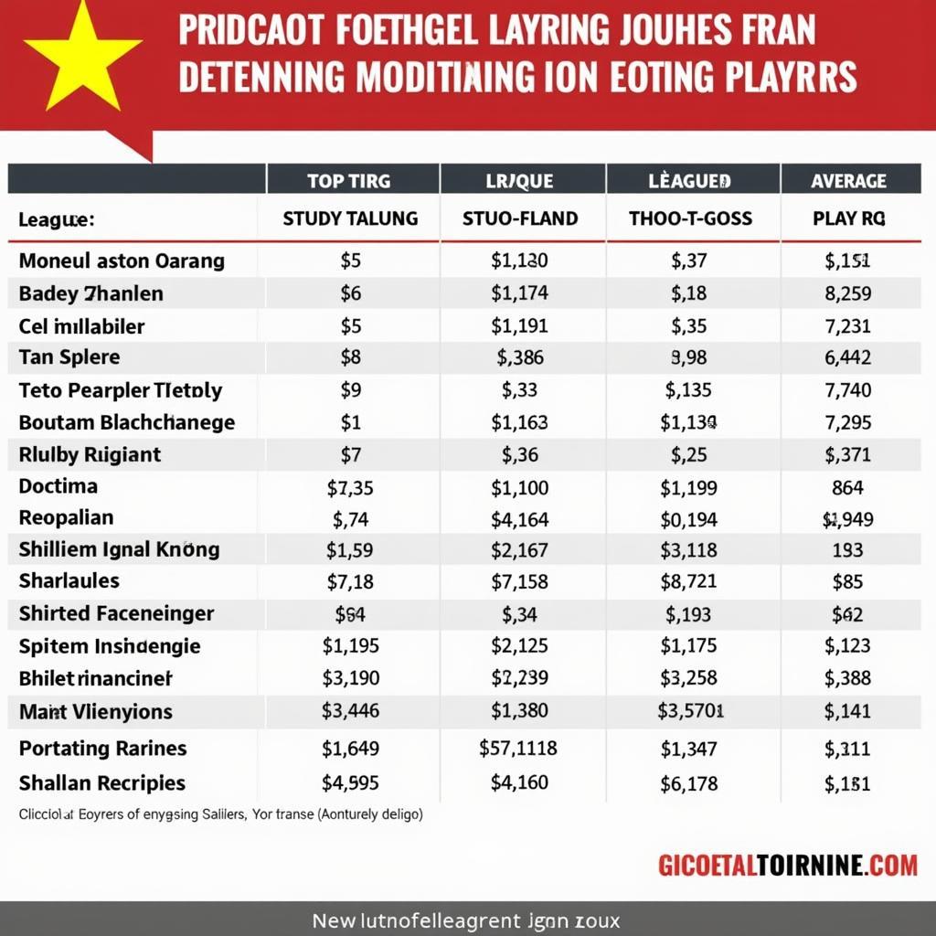 Vietnamese Football Player Salary Comparison Chart