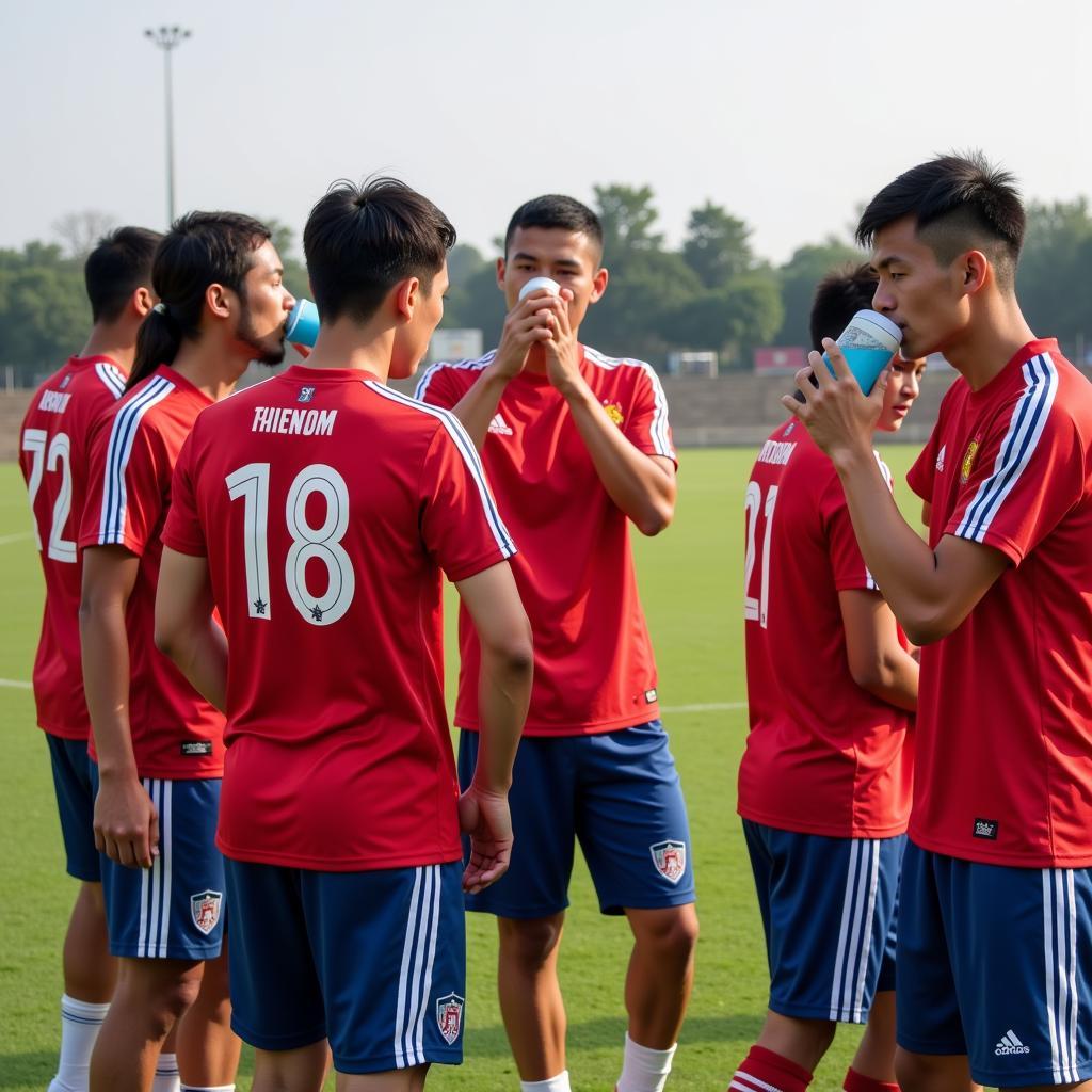 Vietnamese Football Team Hydration Break