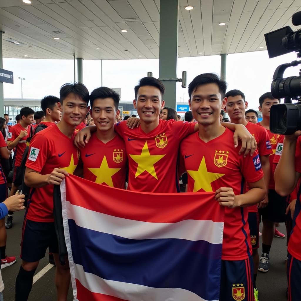 Vietnamese Footballers Arrive in Thailand