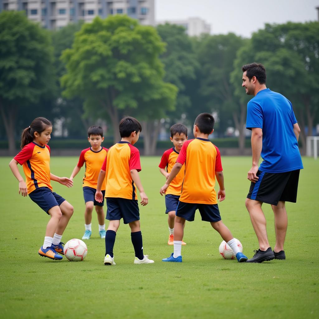 Vietnamese Youth Football Training Session