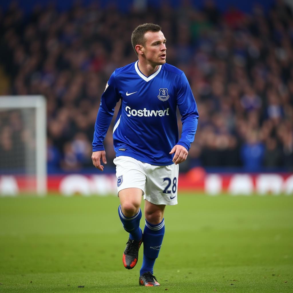 Wayne Rooney making his Everton debut