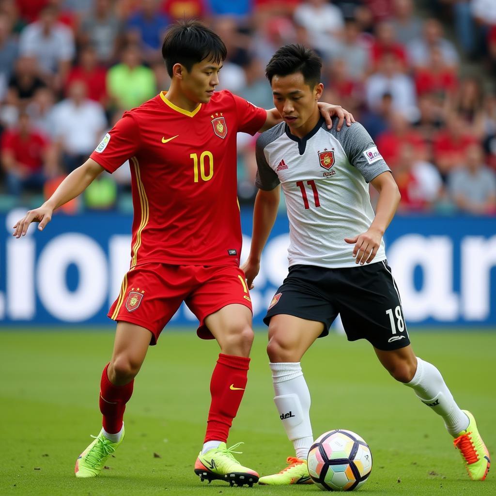 Xuan Tao player skillfully dribbling the ball past an opponent during a U19 match