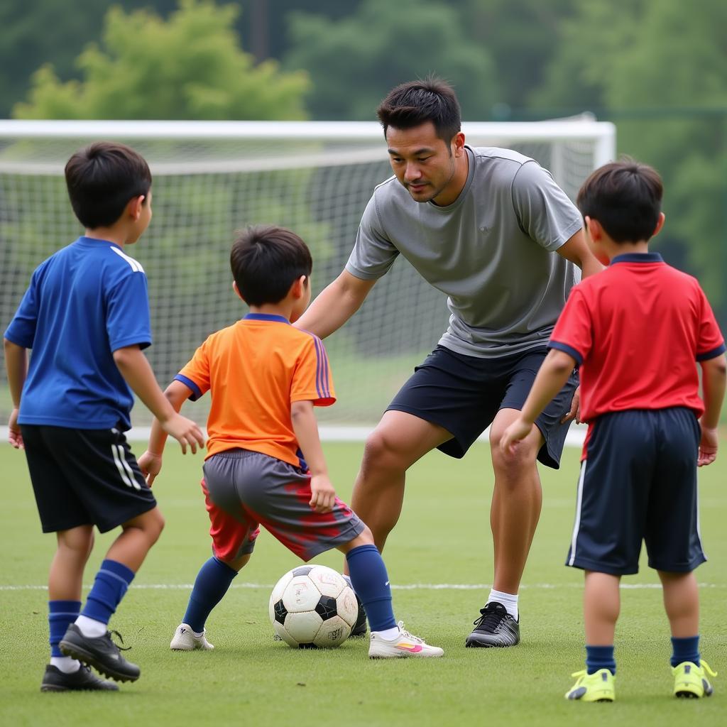 Yang Yuming Coaching Youth Team