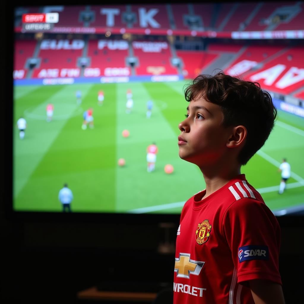 Young Monaco Player Admiring Manchester United