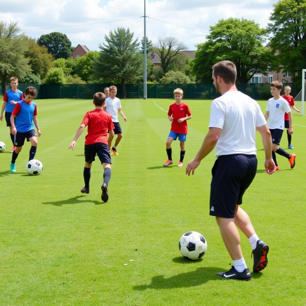 Young Players Practicing Drills