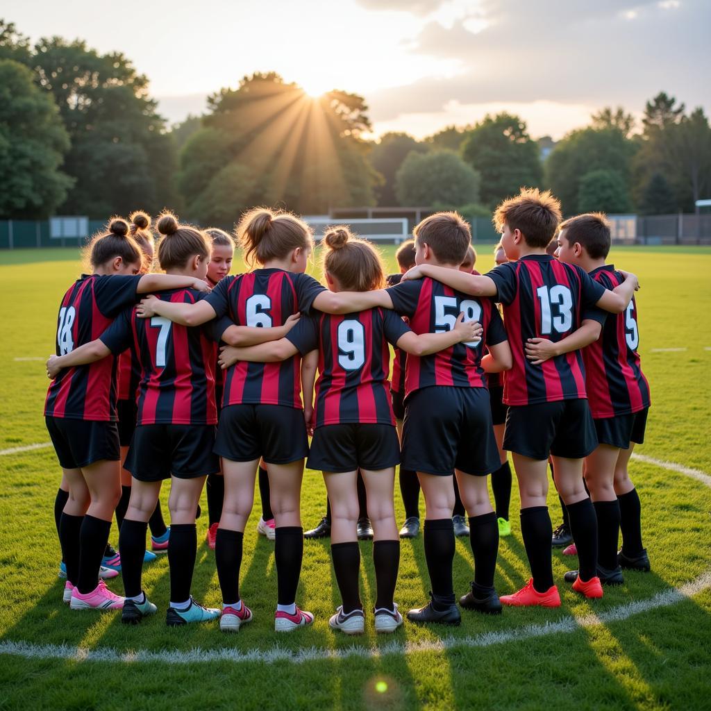 Youth Football Team Huddle