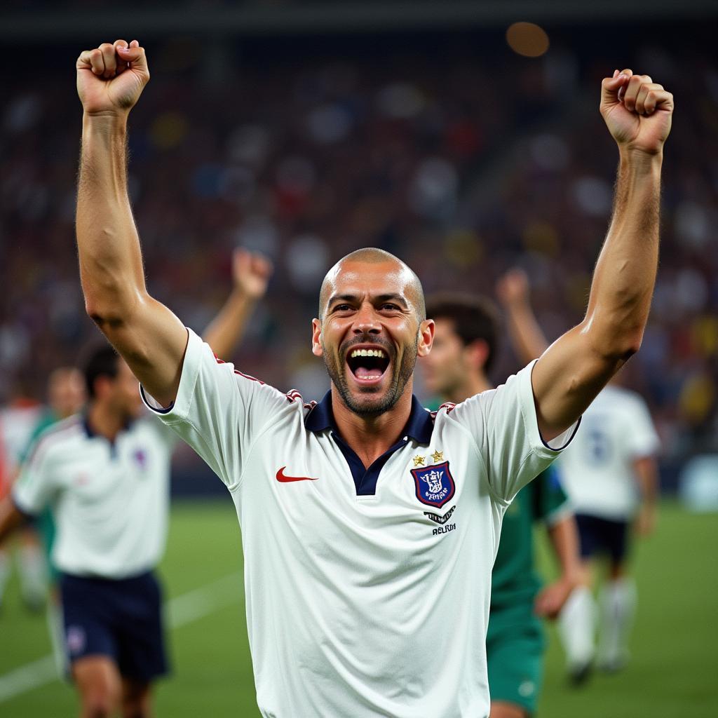 Zinedine Zidane Celebrating 1998 World Cup Victory